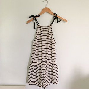Madewell Cream and Navy Striped Romper